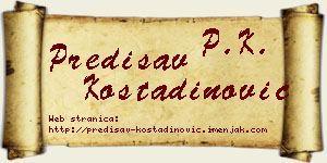 Predisav Kostadinović vizit kartica